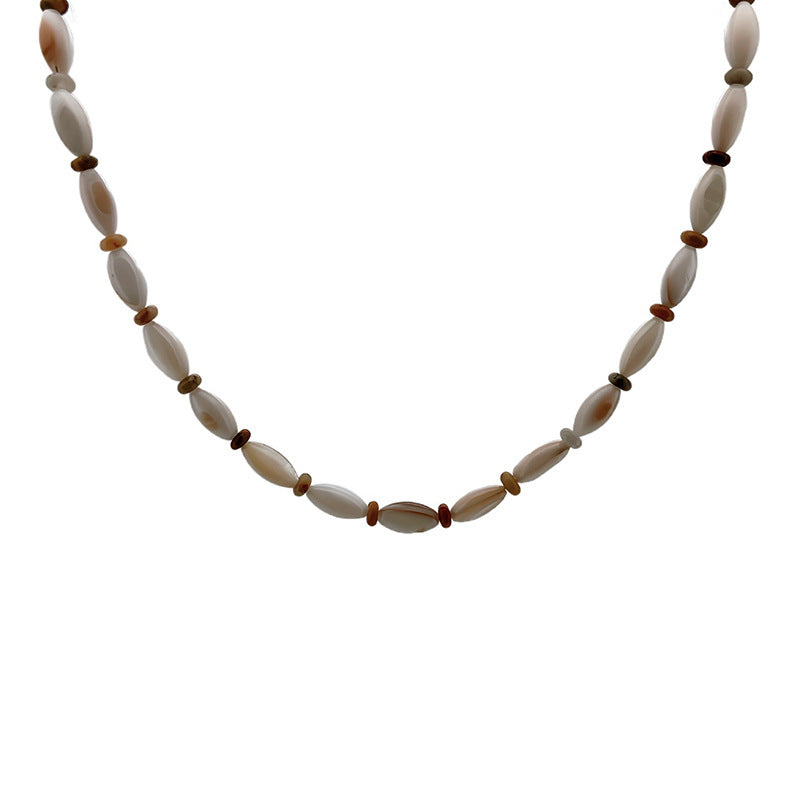 Vintage Shell Natural Stone Necklace Women's Clavicle Chain