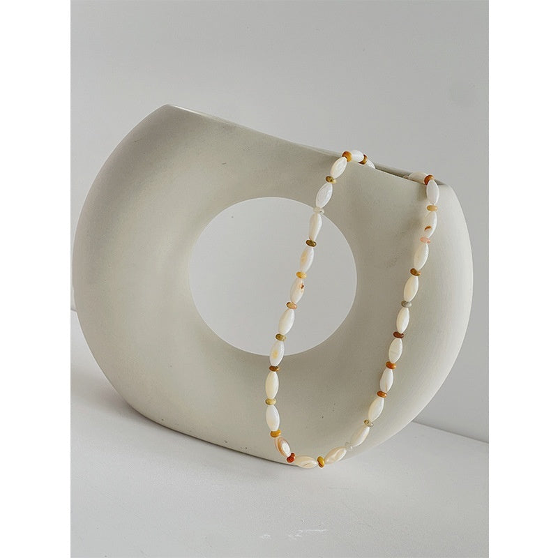 Vintage Shell Natural Stone Necklace Women's Clavicle Chain