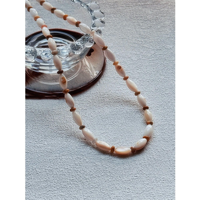 Vintage Shell Natural Stone Necklace Women's Clavicle Chain