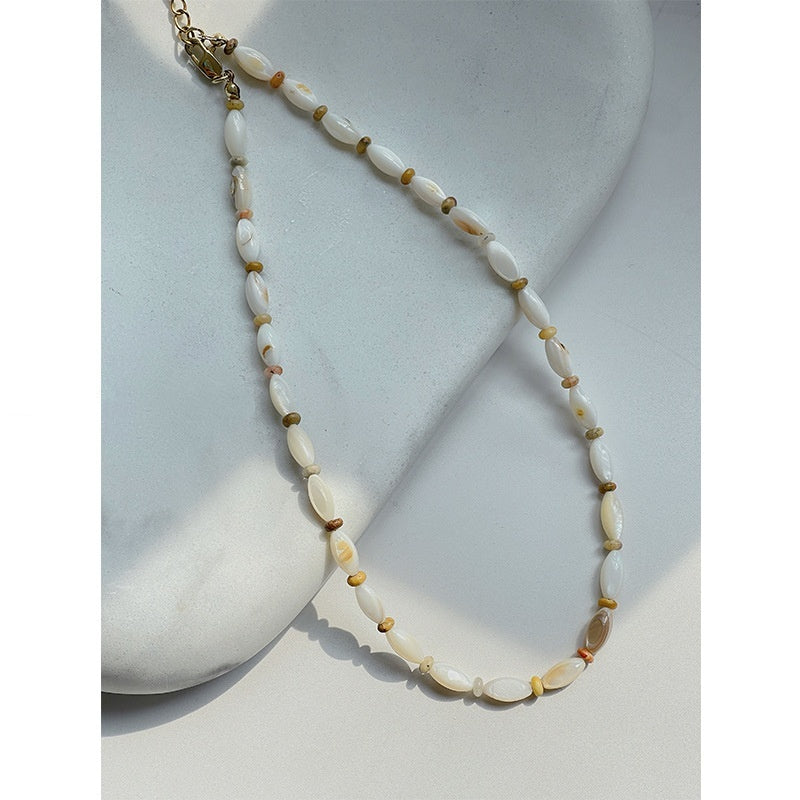 Vintage Shell Natural Stone Necklace Women's Clavicle Chain